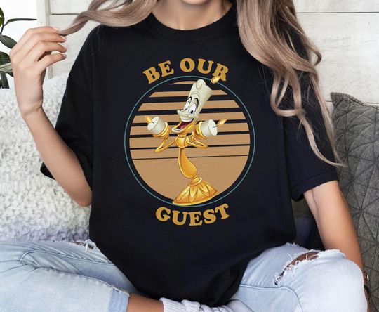 Discover Disney Beauty and The Beast Be Our Guest T-Shirt, Lumiere Tee, Family Matching Shirt, Magic Kingdom, WDW Trip, Birthday Gift