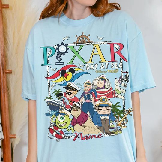 Discover Custom Disney Cruise Pixar Day at Sea 2026 T-Shirt, Disney Fantasy Family Cruise Vacation Tee