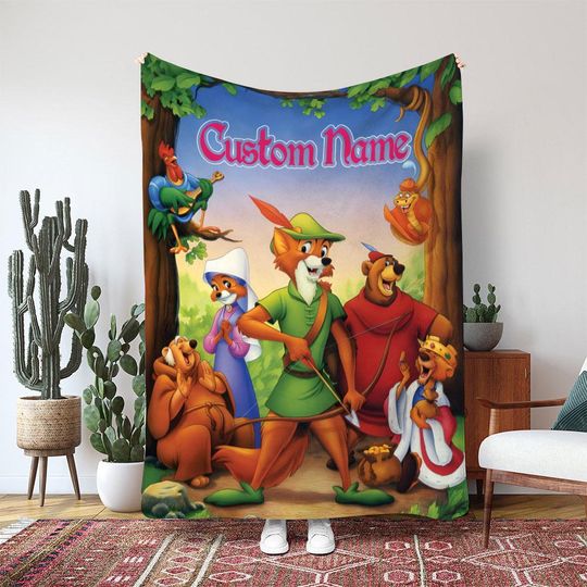 Discover Robin Hood Maid Marian Princess Blanket, Disney Sir Hiss Snake Blanket, Disneyland Adventure Movie Gift, Classic Disney Kids Blanket