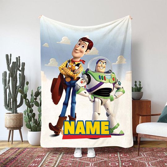 Discover Woody And Buzz Toy Story Blanket, Disney Sheriff Cowboy Blanket, Andy's Room Decor Blanket, Birthday Girl Boy Gift Blanket