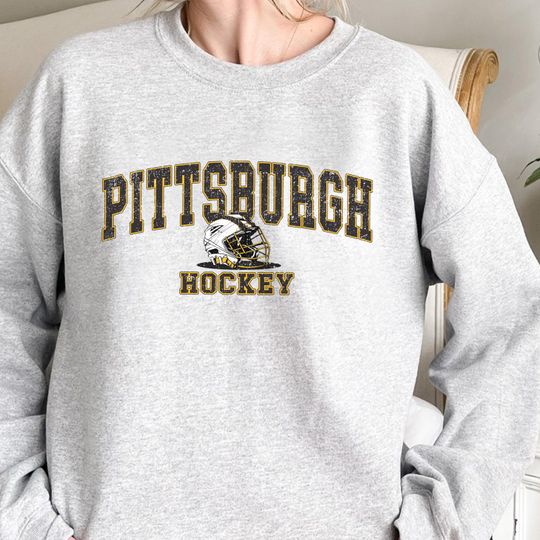 Discover Pittsburgh Hockey Sweatshirt, Vintage Style Sports Crewneck