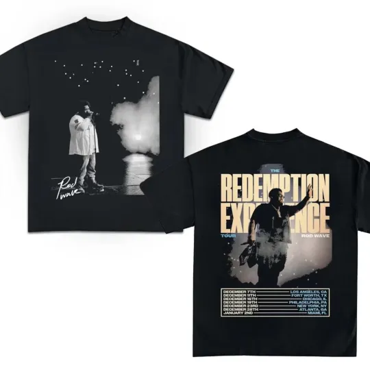 Discover Rod Wave the Redemption Experience Tour 2025 Double Sided T-shirt