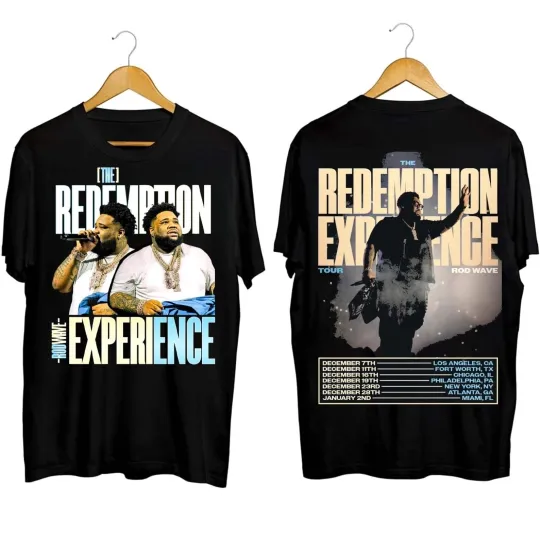 Discover Rod Wave Concert Shirt, Rod Wave Merch the Redemption Experience 2025 T-Shirt