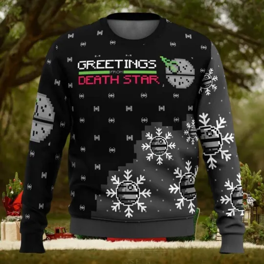 Discover Greetings from Death Star Star Wars Ugly Christmas Sweater Full Sizes XS-5XL