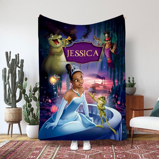 Discover Princess And The Frog Tiana Blanket, Louis Alligator Gift Blanket, Disney Princess Birthday Blanket