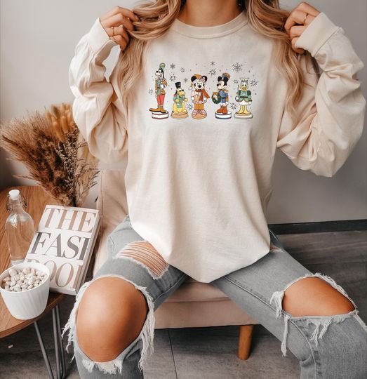 Discover Comfort Colors Mickey and Friends Nutcracker Christmas Sweatshirt