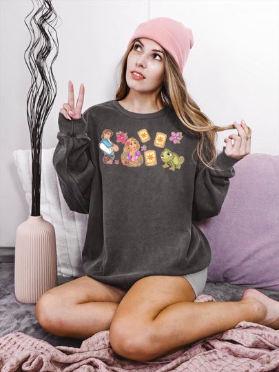 Discover Comfort Colors Watercolor Disney Tangled Rapunzel Princess Sweatshirt