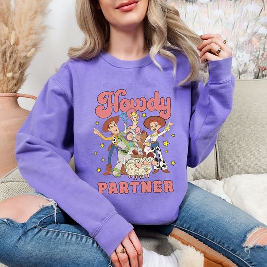 Discover Comfort Colors Howdy Partner Toy Story Shirt, Toy Story Land Sweatshirt