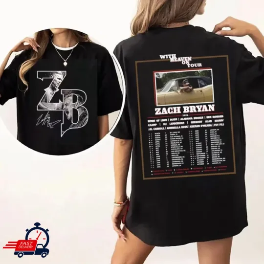 Discover Zach Bryan With Heaven On Tour 2026 T-Shirt, Zach Bryan Bull Skull Shirt