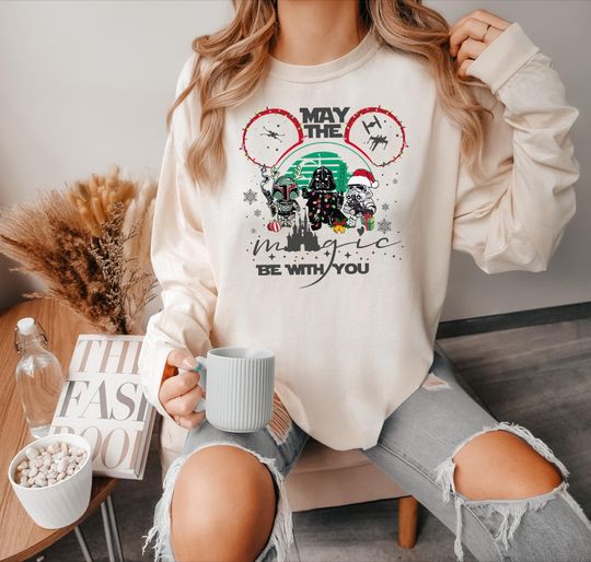 Discover Comfort Colors Star Wars Merry Christmas Shirt, Mickey Head Christmas Sweatshirt