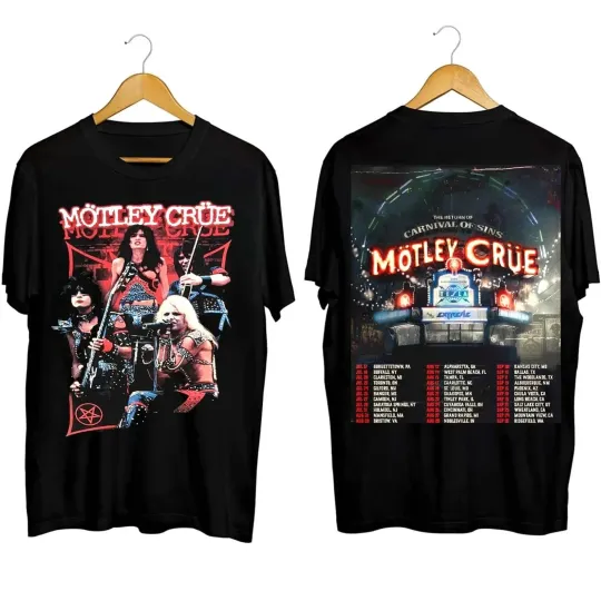 Discover Motley Crue Carnival of Sins Tour 2026 Shirt, Motley Crue Unisex T-Shirt