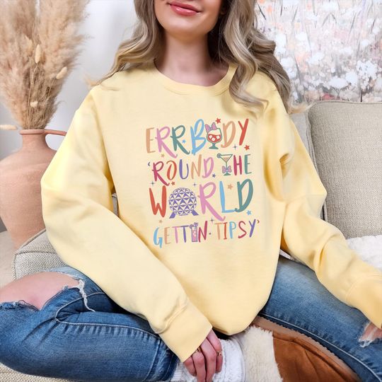 Discover Comfort Colors Errbody Round The World Gettin Tipsy, Drinking Around The World Sweatshirt