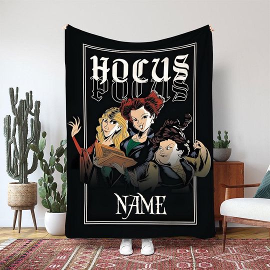 Discover Hocus Pocus Sanderson Sisters Blanket, Disney Winifred Sarah Mary Blanket, Magic Birthday Blanket Gift, Salem Witches Decor Blanket