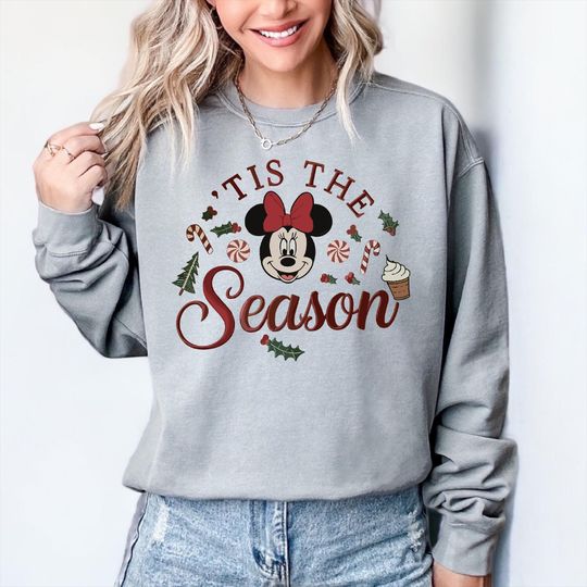 Discover Comfort Colors Tis The Season Minnie Shirt, Disney Christmas 2026 Sweatshirt