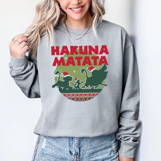 Discover Comfort Colors Lion King Christmas Shirt, Hakuna Matata Xmas Sweatshirt