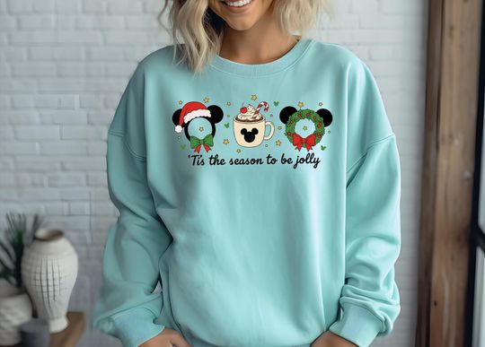 Discover Comfort Colors Tis The Season To Be Jolly Shirt, Disney Christmas Sweatshirt