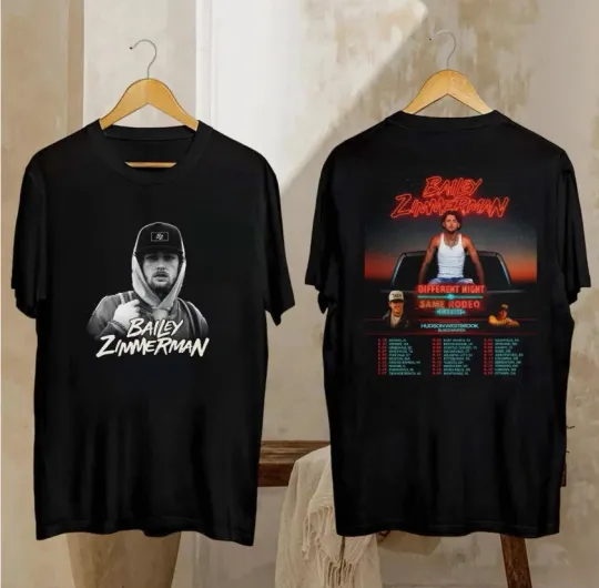 Discover Bailey Zimmerman Tour 2026 Shirt, Bailey Zimmerman Different Night Same T-Shirt