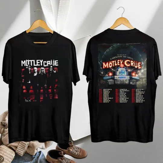 Discover Motley Crue Carnival of Sins Shirt, Motley Crue Tour 2026 Unisex T-Shirt