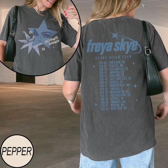Discover Retro Freya Skye Silent Treatment T-Shirt   Stars Align Tour 2026 Festival T-Shirt   Disney Channel Zombies 4 Nova Bright T-Shirt   Freya Skye Concert Music T-Shirt