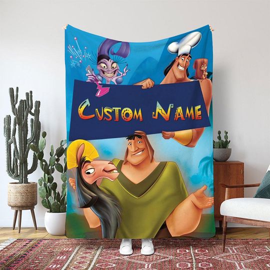 Discover Emperor New Groove Kuzco Llama King Blanket, Disney Pacha Character Blanket, WDW Disneyland Blanket, Funny Disney Adventure Blanket