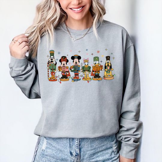 Discover Comfort Colors Mickey and Friends Nutcracker Christmas Sweatshirt