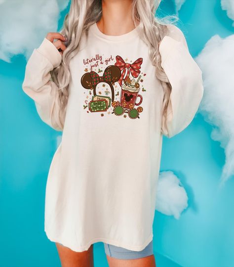Discover Comfort Colors Literally Just A Girl Shirt, Christmas Park Girl Sweatshirt