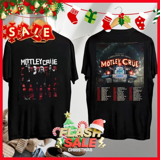 Discover Motley Crue Carnival of Sins Shirt, Motley Crue Tour 2026 Unisex T-Shirt
