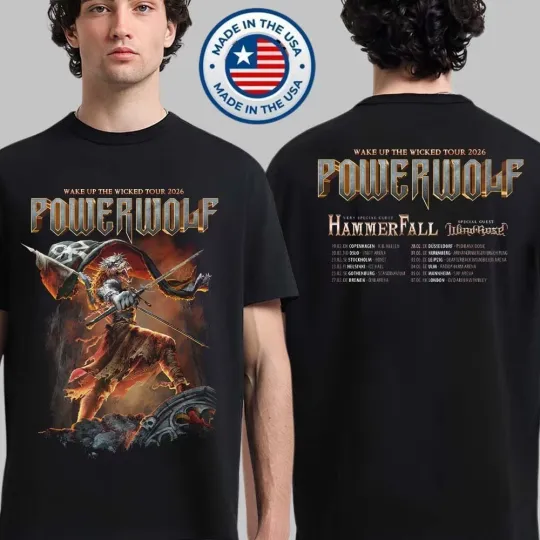 Discover Powerwolf Wake Up The Wicked Tour 2026 T-shirt