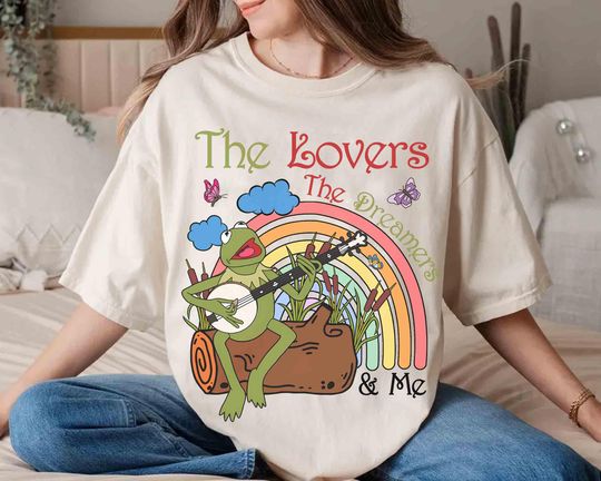 Discover Vintage K the frog Muppets Rainbow T-shirt, The Lovers The Dreamers And Me Tee, Walt Disney World, Disneyland Family Trip Matching