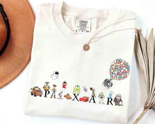 Discover Vintage Disney Pixar Characters Group Shirt, Toy Story, Up, Remy, Monster INC, Cars, Incredible, Disney Vacation Shirt, Disney Pixar Fest