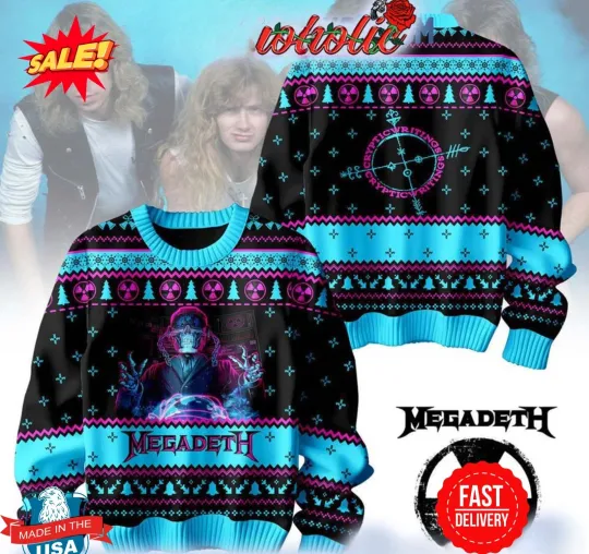 Megadeth band Christmas Gifts For Holiday Christmas Ugly Sweater Hot New