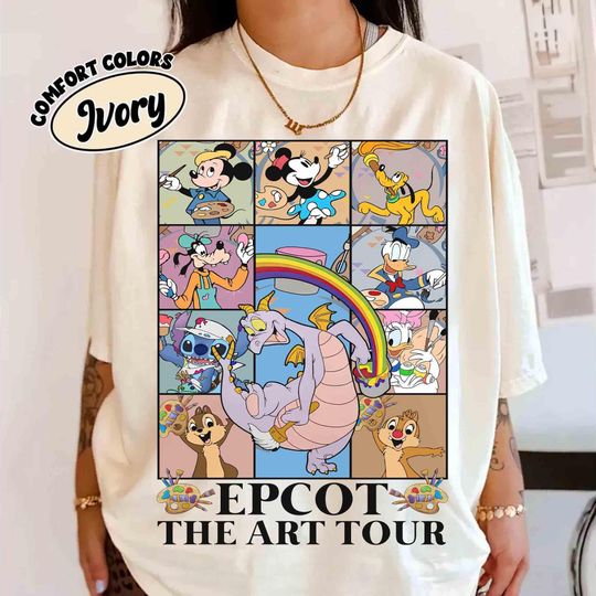 Discover Epcot The Art Tour Mickey & Friends T-Shirt, Disney Epcot International Festival of the Arts 2026, WDW Resort Family Holiday Gift