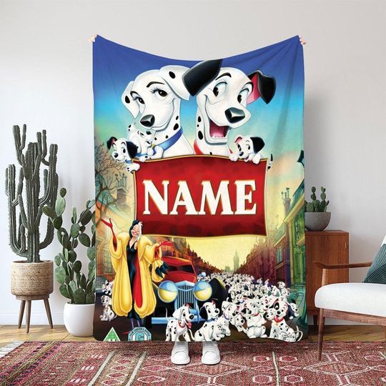 Discover 101 Dalmatian Puppies Blanket, Pongo Perdita Birthday Blanket, Disney Kids Bedroom Decor Blanket, Baby Shower Movie Blanket Gift