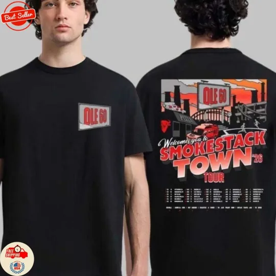 Discover Ole 60 Smokestack Town Tour 2026 Double Sided T Shirt