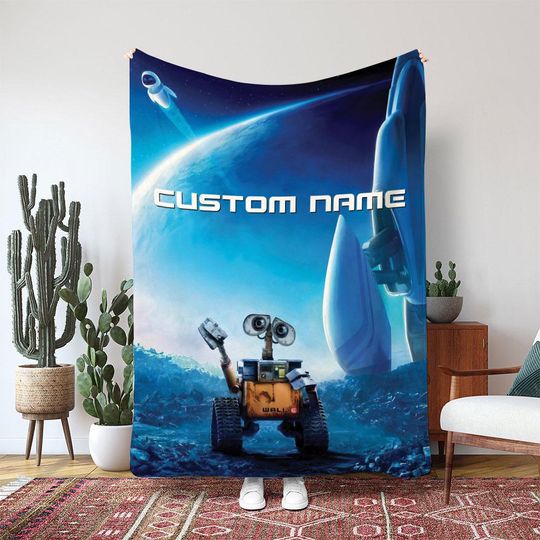 Discover WALL E Disney Pixar Spaceship Blanket, WALL E Robot Alone Blanket, Disney Sci-Fi Movie Gift Blanket, Robot Kids Room Decor