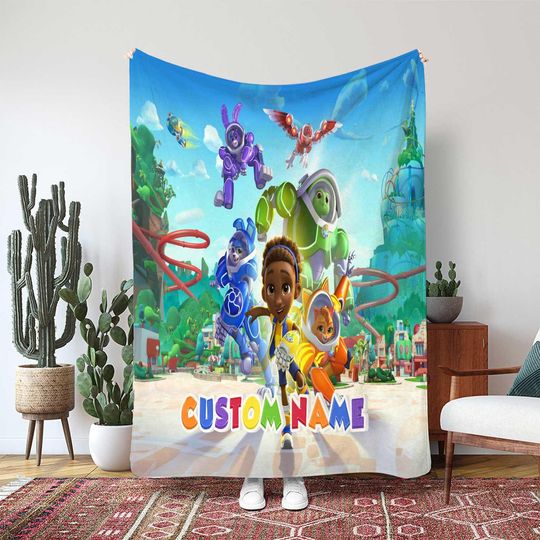 Discover Robogobo Custom Blanket, Heartfelt Comedy Action Series Gift, Disney Kids Cartoon Throw Blanket, Magical Birthday Party Blanket Gift