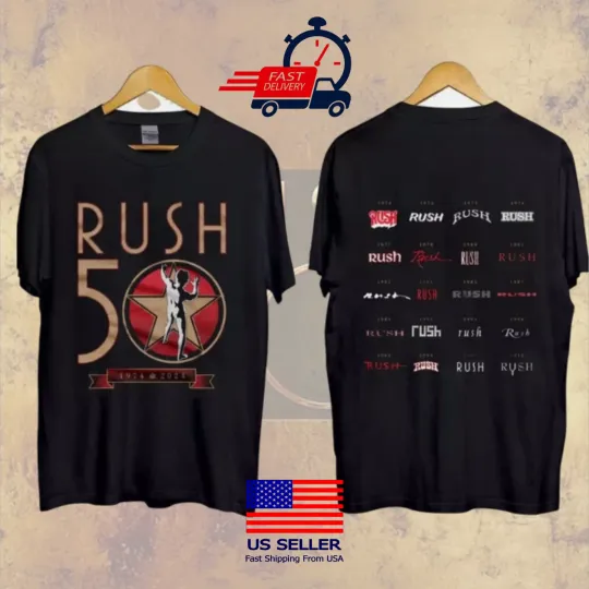 Rush R50 Tour 2026 T-Shirt Rush Band Concert Tee Vintage Rock Music Unisex Shirt