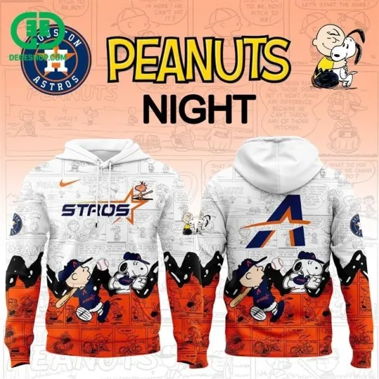 Discover Snoop Houston Astros 75th Anniversary of Peanuts All Over Print 3D Hoodie