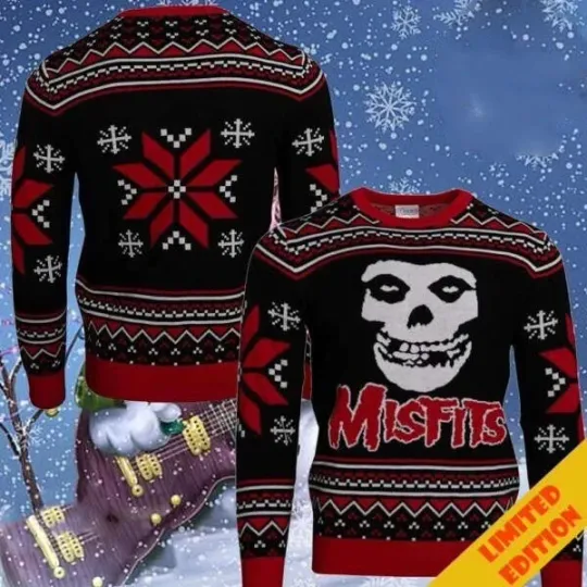 Misfits Skull Logo Music Band Ugly Christmas Sweater