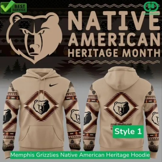 Discover Memphis Grizzlies Native American Heritage All Over Print 3D Hoodie