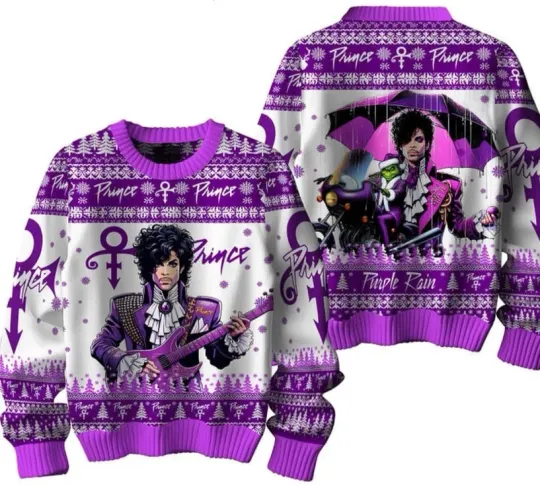 Discover Prince Pur Rain 2025 In Christmas Ugly Sweater Hot Sale
