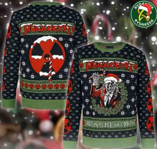 Megadeth Rust In Peace On Earth Family Memories Christmas Ugly Sweater Hot Sale