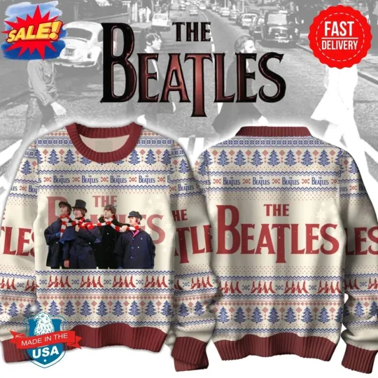 The Beatles Band Christmas Ugly Sweater S-5XL Hot New
