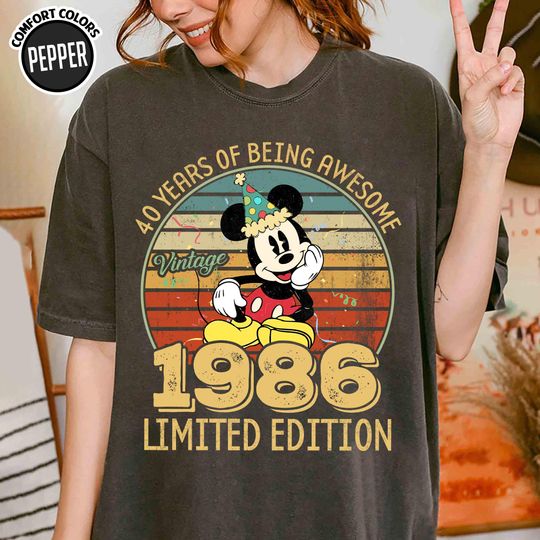 Discover Disneyland Vintage 1986 Limited Edition Mickey 40th Birthday T-Shirt