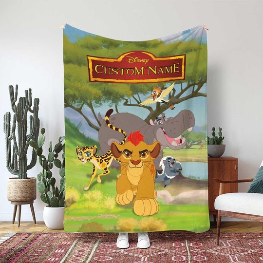 Discover The Lion Guard Blanket, Kion The Lion With The Honey Badge Gift, Personalized Kids Name Blanket, Disney Junior Power Blanket Gift, THA364