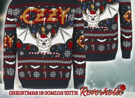 Discover Bravado Black Sabbath Ozzyy Osbourne Christmas Bat Incident Ugly Christmas Sweat