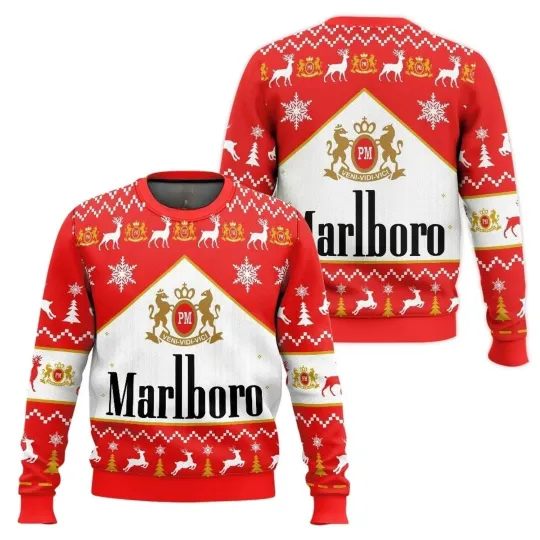 Discover Marlboro Cigarette Ugly Christmas Sweater1