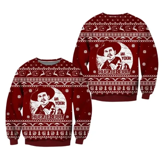 Tombstone Im Your Huckleberry Ugly Christmas Sweater