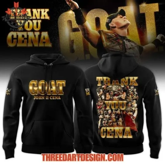 J@hn Cena Fan Hoodie 3D Gold Wrestling Superstar Thank You Inspired