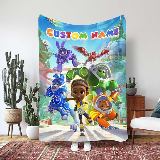 Discover Robogobo Rescue Pets Blanket, Ultimate Superhero Team Throw Blanket, WDW Disneyland Animal Lover Gift, Five Pets Super Power Blanket, THA362